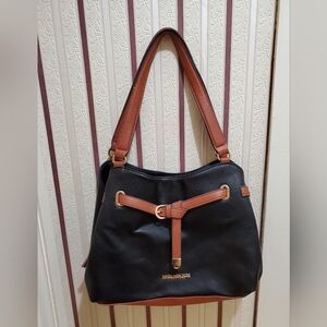 Jones New York Black Tan Handbag